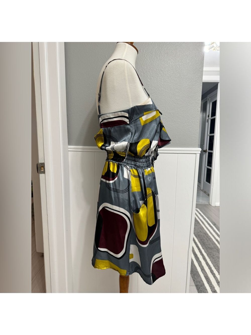 Soda Blu geometric print cocktail dress size M - Picture 3 of 7
